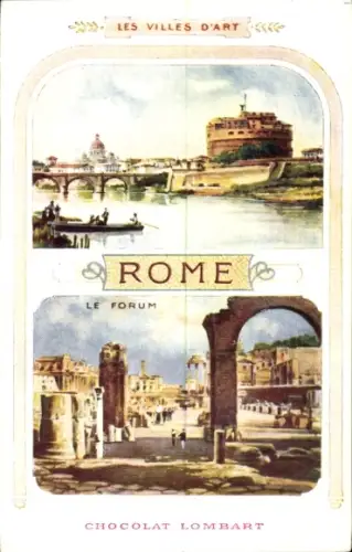 Ak Roma Rom Lazio, Forum Romanum, Tiberpartie, Chocolat Lombart Paris