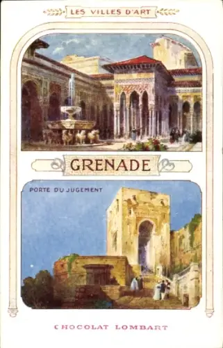 Künstler Ak Granada Andalusien Spanien, Alhambra, Kunststädte, Tor des Gerichts