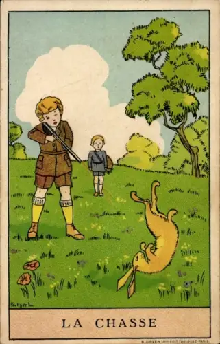CPA La Chasse, Reklame, Chaussures Raoul, Les plus hautes Nouveautes