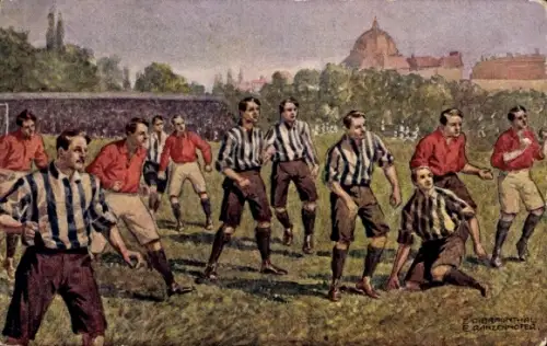 Künstler Ak Ranzenhofer, E., Fußballspiel