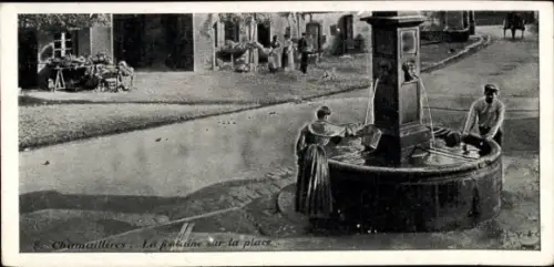 CPA Chamalières Haute-Loire, La fontaine sur la place