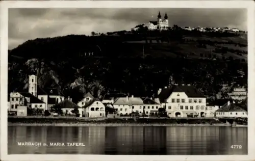 Ak Marbach an der Donau Melk Niederösterreich, Totale mit Maria Taferl