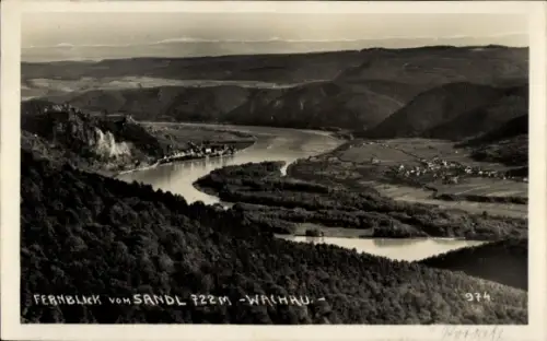 Ak Wachau Niederösterreich, Fernblick vom Sandl