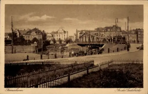 Ak Bremerhaven, Partie an der Geestebrücke