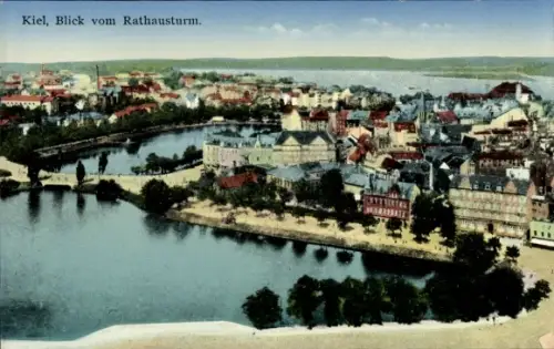 Ak Kiel, Blick vom Rathausturm