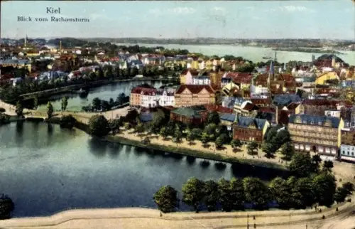 Ak Kiel, Blick vom Rathausturm