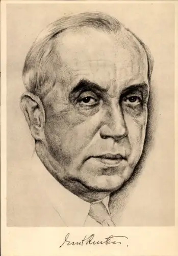 Künstler Ak Ernst Reuter, Oberbürgermeister Berlins 1948, Portrait