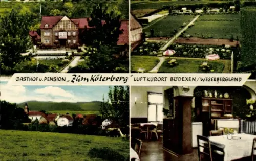 Ak Bödexen Höxter in Westfalen, Gasthof u. Pension 'Zum Köterberg', Luftkurort Bödexen, Weserberg