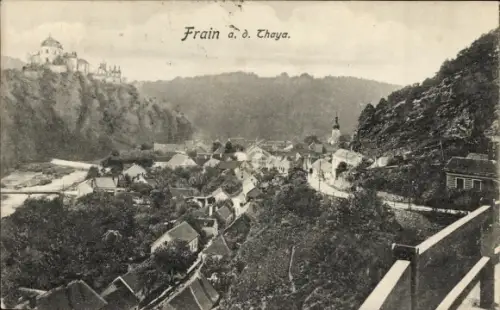 Ak Vranov nad Dyjí Frain an der Thaya Südmähren,  Ortsansicht, Schloss, Kirche