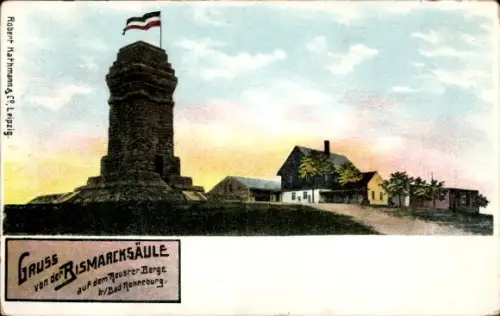 Ak Ronneburg, Bismarcksäule auf dem Reuster Berge