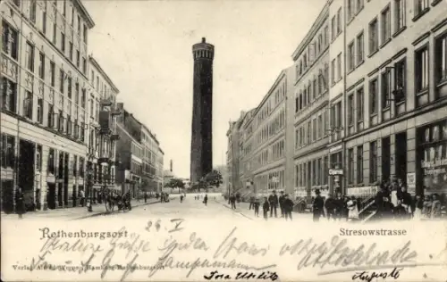 Ak Hamburg Mitte Rothenburgsort, Stresowstraße, Wasserturm, Geschäfte