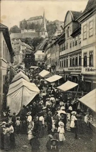 Ak Blankenburg am Harz, Tränkestraße, Jahrmarktsrummel