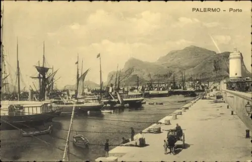 Ak Palermo Sizilien Sicilia Italien, Porto
