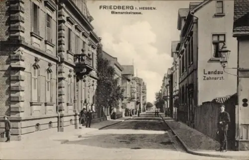Ak Friedberg im Wetteraukreis Hessen, Blick in die Bismarckstraße, Zahnarzt Landau