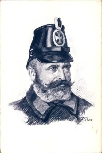 Künstler Ak Bär, G., Deutscher Soldat in Uniform, Kaiserzeit