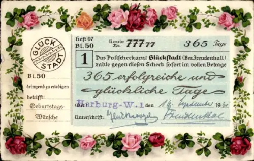 Ak Glückwunsch, Blumen, Glückstadt