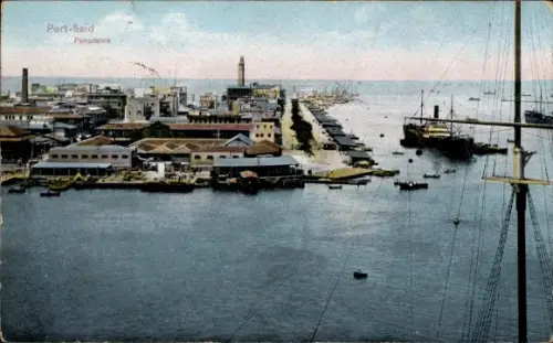 Ak Port Said Ägypten, Gesamtansicht
