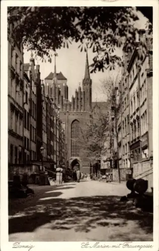 Foto Ak Gdańsk Danzig, Frauengasse, St. Marienkirche