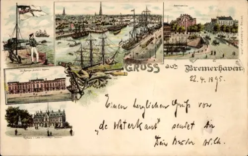Vorläufer Litho Bremerhaven, Gesamtansicht, Hafen