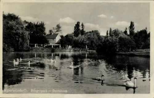 Ak Wesermünde Bremerhaven, Bürgerpark, Bootshaus