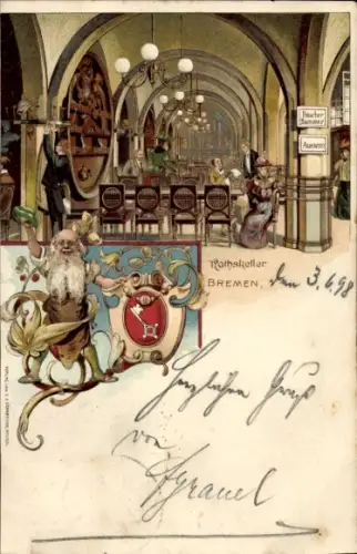 Wappen Litho Hansestadt Bremen, Ratskeller, Zwerg