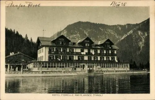 Ak Reutte Tirol Österreich, Plansee, Hotel Forelle
