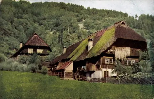 Ak Gutachtal Schwarzwald, Novitas Nr. 1025, Schwarzwaldhaus