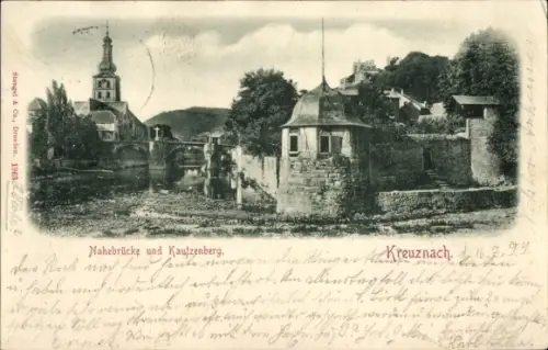 Ak Bad Kreuznach an der Nahe, Nahebrücke, Kautzenberg