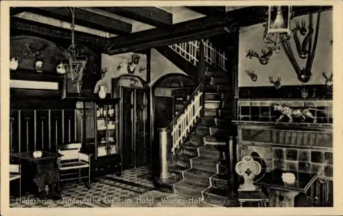 Ak Hildesheim in Niedersachsen, Hotel Wiener Hof, Altdeutsche Diele