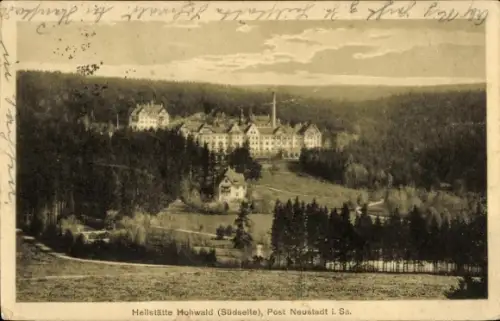 Ak Hohwald Neustadt in Sachsen, Heilstätte Hohwald, Heilstätte Hohwald (Südseite), Post Neustadt 