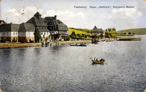 Ak Paulsdorf Dippoldiswalde im Osterzgebirge, Haus "Seeblick", Talsperre Malter