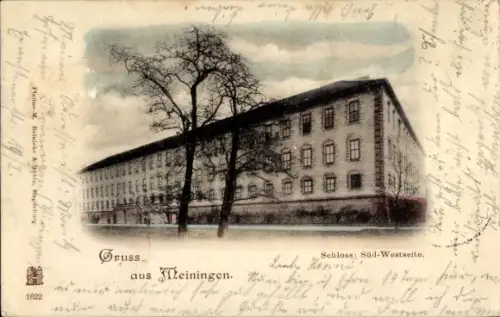 Ak Meiningen in Thüringen, Schloss, Südwestseite