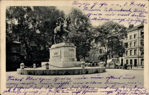 Ak Aachen, Kaiser Friedrich Denkmal