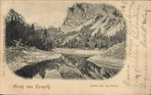 Ak Tragöß Steiermark, Grüner See und Pribitz