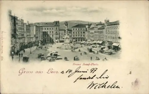 Ak Linz an der Donau Oberösterreich, Franz Josef Platz