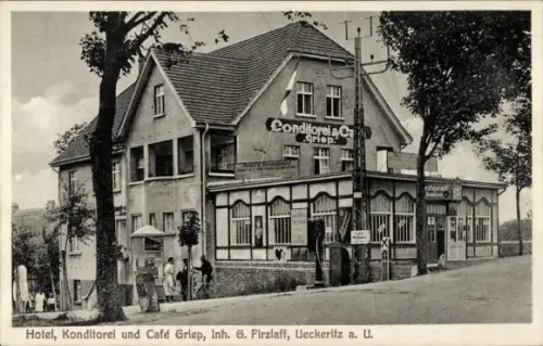 Ak Ostseebad Ückeritz auf Usedom, Hotel Konditorei Café Griep