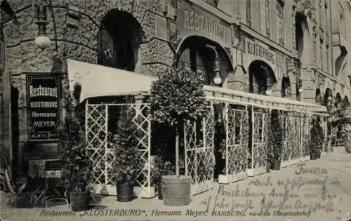 Ak Hamburg, Restaurant Klosterburg, Inh. H. Meyer, Straßenpartie