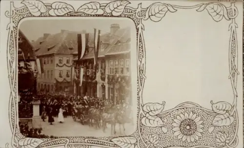 Passepartout Foto Ak Blankenburg am Harz, Einzug des Regenten Herzog Ernst August ?