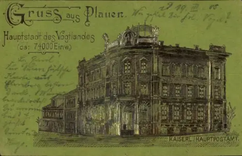 Ak Plauen im Vogtland, Post
