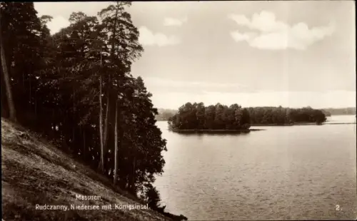 Ak Ruciane Nida Rudczanny Nidden Niedersee Masuren Ostpreußen, Königsinsel, Preuß. Seenplatte