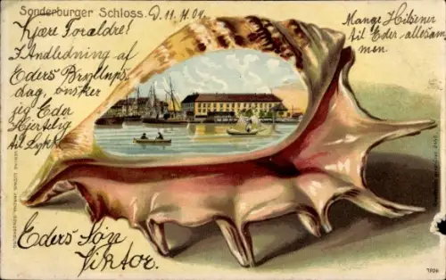 Muschel Litho Sønderborg Sonderburg Dänemark, Schloss