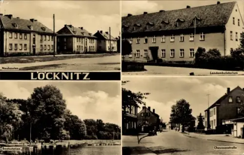 Ak Löcknitz, Neubauten, Landambulatorium, Bootsstation, Chausseestraße