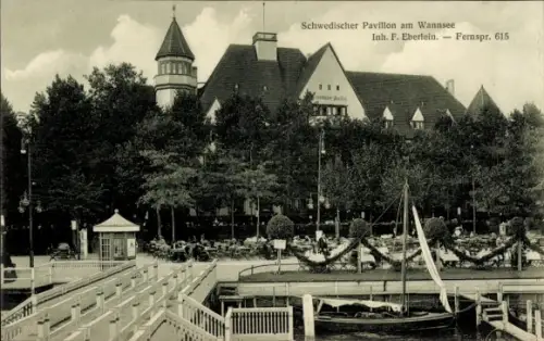 Ak Berlin Zehlendorf Wannsee,Schwedischer Pavillon