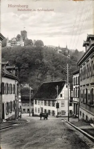 Ak Hornberg im Schwarzwald, Bahnhofstraße, Schlosshotel