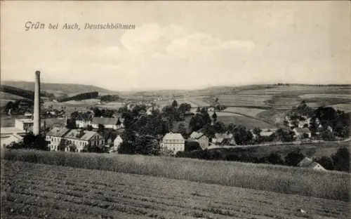 Ak Doubrava Grün Aš Asch Region Karlsbad, Gesamtansicht