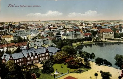 Ak Kiel a.d. Ostsee, Panoramablick vom Rathausturm gesehen