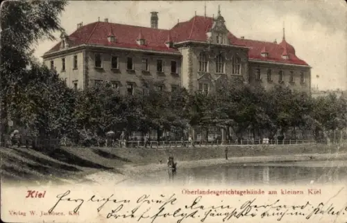 Ak Kiel, Oberlandesgerichtsgebäude am kleinen   Verlag W. Jasen