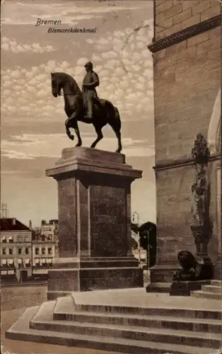 Ak Hansestadt Bremen, Blick auf das Bismarckdenkmal, Treppe 