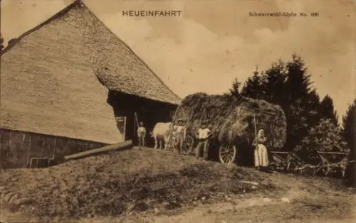 Ak Schwarzwald Idylle, Heueinfahrt