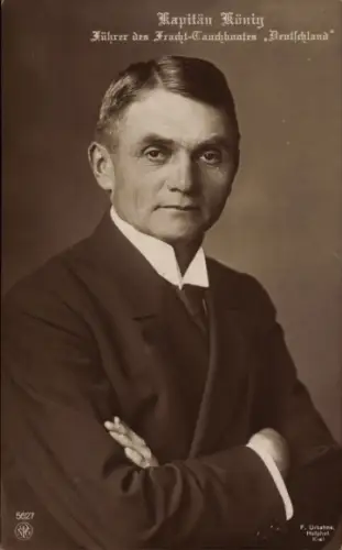 Ak Kapitän Paul König, Führer des Frachttauchbootes Deutschland, Portrait, NPG 5627